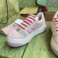 Gucci Unisex Screener Sneaker Pink GG Canvas Bi-Color Chunky Laces (11)