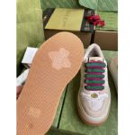 Gucci Unisex Screener Sneaker White GG Lamé Canvas Bi-Color Chunky Laces - Imagen 10