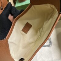 Gucci Women GG Aphrodite Small Shoulder Bag Beige Cotton Canvas Brown Leather (3)