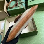 Gucci Women GG Aphrodite Small Shoulder Bag Beige Cotton Canvas Brown Leather - Image 9