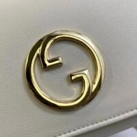 Gucci Women GG Blondie Continental Chain Wallet White Leather Round Interlocking G (8)