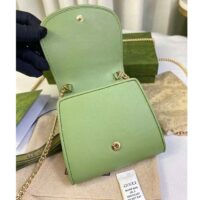 Gucci Women GG Blondie Medium Chain Wallet Green Leather Round Interlocking G (3)