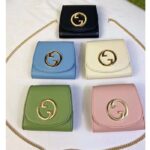 Gucci Women GG Blondie Medium Chain Wallet Green Leather Round Interlocking G - Imagen 11