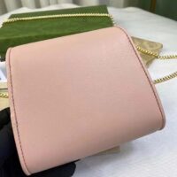 Gucci Women GG Blondie Medium Chain Wallet Pink Leather Round Interlocking G (4)