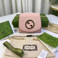 Gucci Women GG Blondie Medium Chain Wallet Pink Leather Round Interlocking G (4)