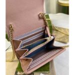 Gucci Women GG Blondie Medium Chain Wallet Pink Leather Round Interlocking G - immagine 7