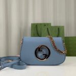 Gucci Women GG Blondie Mini Bag Light Blue Leather Round Interlocking G - Bild 3