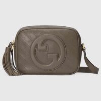 Gucci Women GG Blondie Small Shoulder Bag Brown Leather Zipper Closure (8)