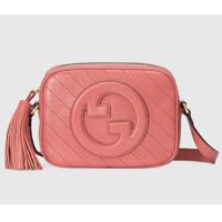 Gucci Women GG Blondie Small Shoulder Bag Pink Leather Zipper Closure (10)