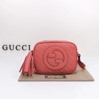 Gucci Women GG Blondie Small Shoulder Bag Pink Leather Zipper Closure (10)