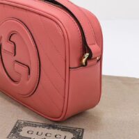 Gucci Women GG Blondie Small Shoulder Bag Pink Leather Zipper Closure (10)