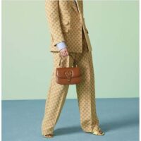 Gucci Women GG Blondie Small Top Handle Bag Cuir Leather Round Interlocking G (9)