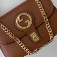 Gucci Women GG Blondie Small Top Handle Bag Cuir Leather Round Interlocking G (9)