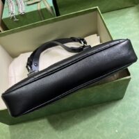 Gucci Women GG Blondie Small Tote Bag Black Leather Round Interlocking G (1)