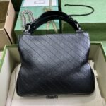 Gucci Women GG Blondie Small Tote Bag Black Leather Round Interlocking G - Imagen 3