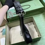 Gucci Women GG Blondie Small Tote Bag Black Leather Round Interlocking G - Imagen 8