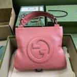 Gucci Women GG Blondie Small Tote Bag Pink Leather Round Interlocking G - Image 2