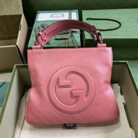 Gucci Women GG Blondie Small Tote Bag Pink Leather Round Interlocking G (1)