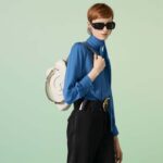 Gucci Women GG Blondie Small Tote Bag White Leather Round Interlocking G - Bild 12