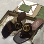 Gucci Women GG Blondie Thong Sandal Beige Ebony GG Supreme Canvas - Image 5