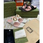 Gucci Women GG Blondie Thong Sandal White Leather Round Interlocking G 1.5 CM Heel - Image 2