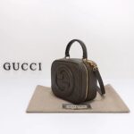 Gucci Women GG Blondie Top Handle Bag Brown Leather Round Interlocking G - Imagen 4