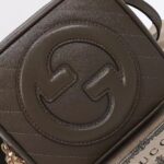 Gucci Women GG Blondie Top Handle Bag Brown Leather Round Interlocking G - Imagen 6