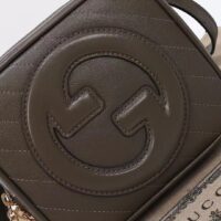 Gucci Women GG Blondie Top Handle Bag Brown Leather Round Interlocking G (1)