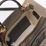 Gucci Women GG Blondie Top Handle Bag Brown Leather Round Interlocking G - Imagen 9