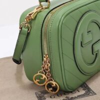 Gucci Women GG Blondie Top Handle Bag Light Green Leather Round Interlocking G (3)