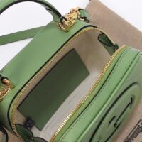 Gucci Women GG Blondie Top Handle Bag Light Green Leather Round Interlocking G (3)