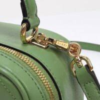 Gucci Women GG Blondie Top Handle Bag Light Green Leather Round Interlocking G (3)