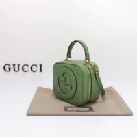 Gucci Women GG Blondie Top Handle Bag Light Green Leather Round Interlocking G (3)