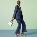 Gucci Women GG Blondie Top Handle Bag Metallic Silver Leather Round Interlocking G - Image 11