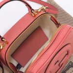 Gucci Women GG Blondie Top Handle Bag Pink Leather Round Interlocking G – Image 9