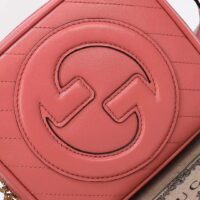 Gucci Women GG Blondie Top Handle Bag Pink Leather Round Interlocking G (10)