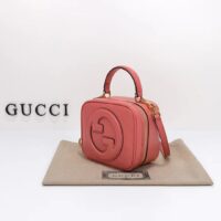 Gucci Women GG Blondie Top Handle Bag Pink Leather Round Interlocking G (10)