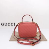 Gucci Women GG Blondie Top Handle Bag Pink Leather Round Interlocking G (10)