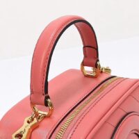 Gucci Women GG Blondie Top Handle Bag Pink Leather Round Interlocking G (10)