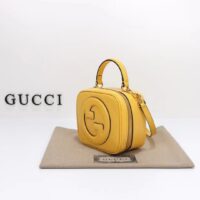 Gucci Women GG Blondie Top Handle Bag Yellow Leather Round Interlocking G (2)