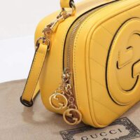 Gucci Women GG Blondie Top Handle Bag Yellow Leather Round Interlocking G (2)