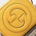 Gucci Women GG Blondie Top Handle Bag Yellow Leather Round Interlocking G - Imagen 6