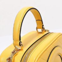 Gucci Women GG Blondie Top Handle Bag Yellow Leather Round Interlocking G (2)