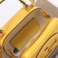 Gucci Women GG Blondie Top Handle Bag Yellow Leather Round Interlocking G (2)