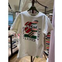 Gucci Women GG Cotton Jersey Printed T-Shirt Off White Cherry Sequin Embroidery (7)