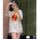Gucci Women GG Cotton Jersey Printed T-Shirt Off White Crewneck Short Sleeves - Image 10
