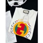 Gucci Men GG Cotton Jersey Printed T-Shirt Off White Crewneck Short Sleeves - Imagen 5