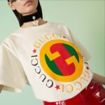 Gucci Women GG Cotton Jersey Printed T-Shirt Off White Crewneck Short Sleeves - Image 9