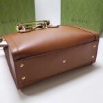Gucci Women GG Diana Small Tote Bag Brown Leather Double G – Image 6