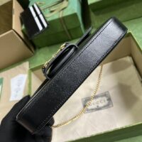 Gucci Women GG Horsebit 1955 Mini Bag Black Leather Horsebit Flap Closure (1)